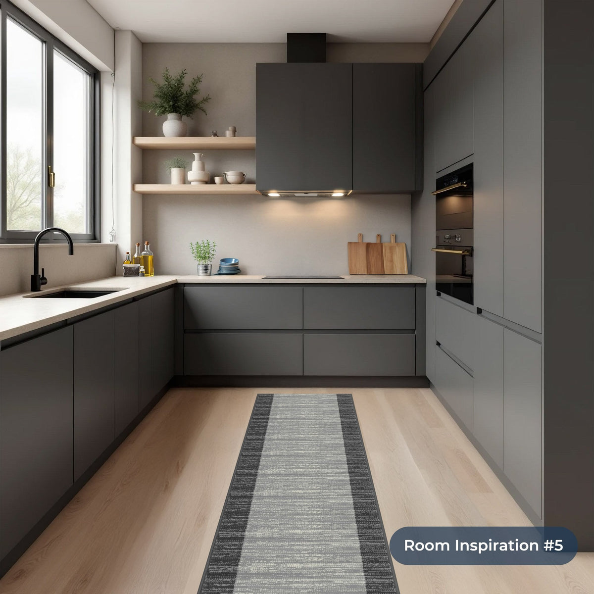 Morning Mist Light Grey Kitchen Runner