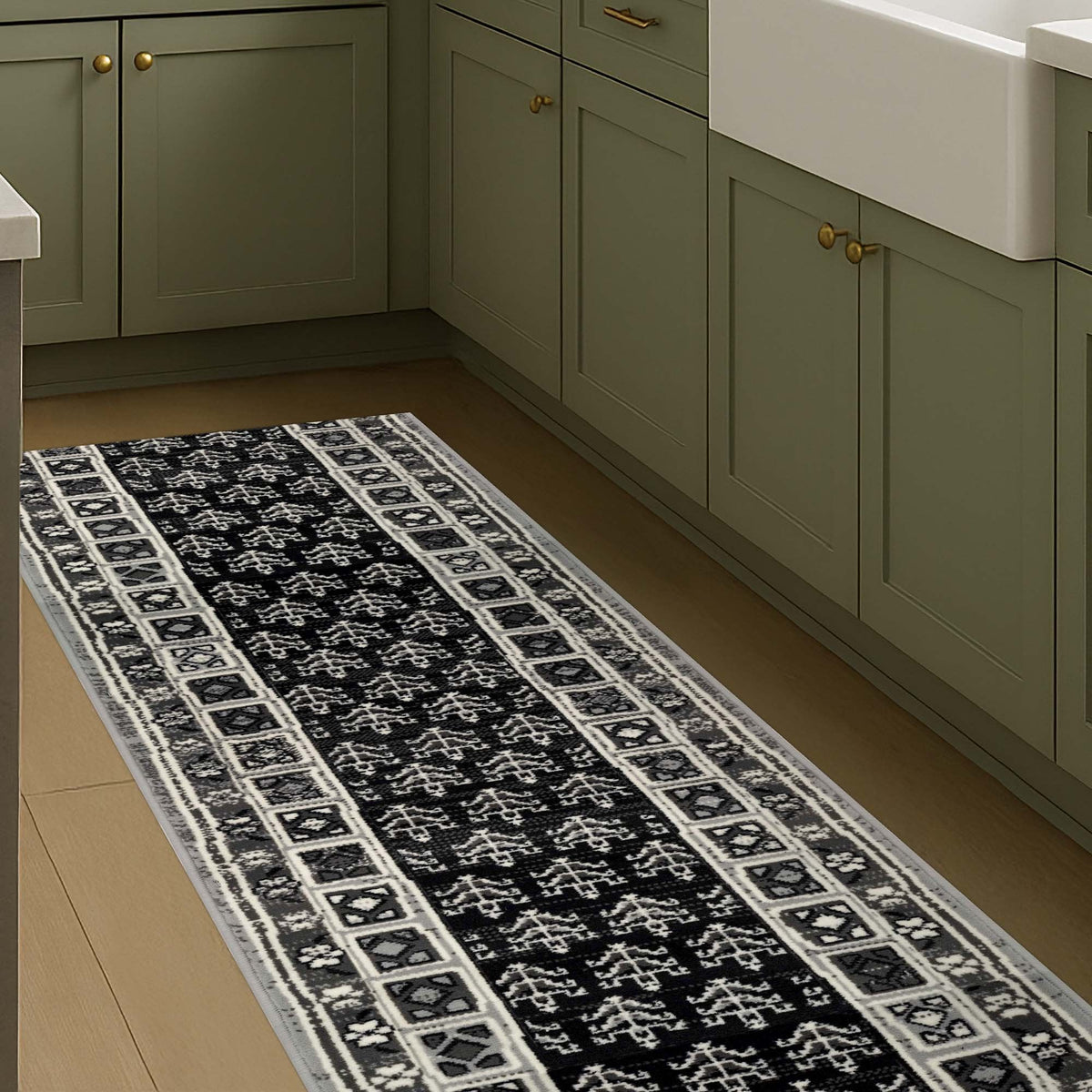Mayan Grey Kitchen Runner
