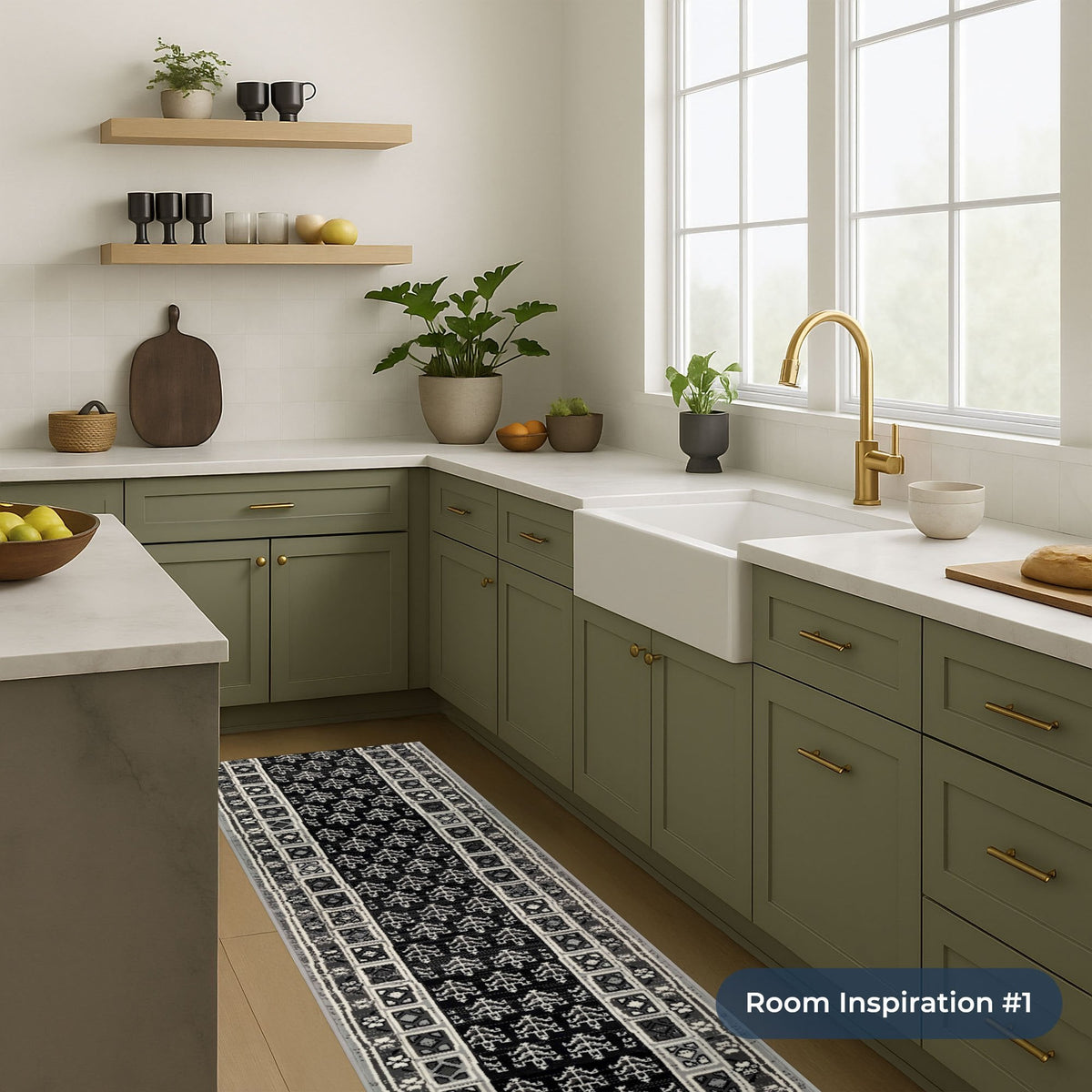 Mayan Grey Kitchen Runner