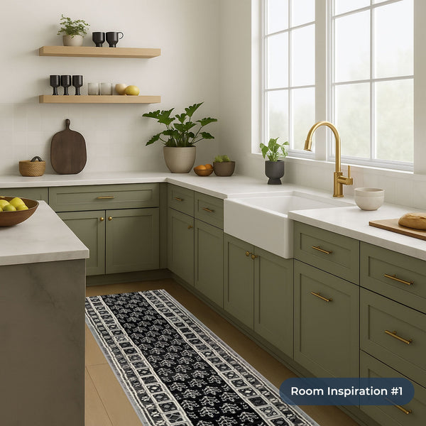 Mayan Grey Kitchen Runner