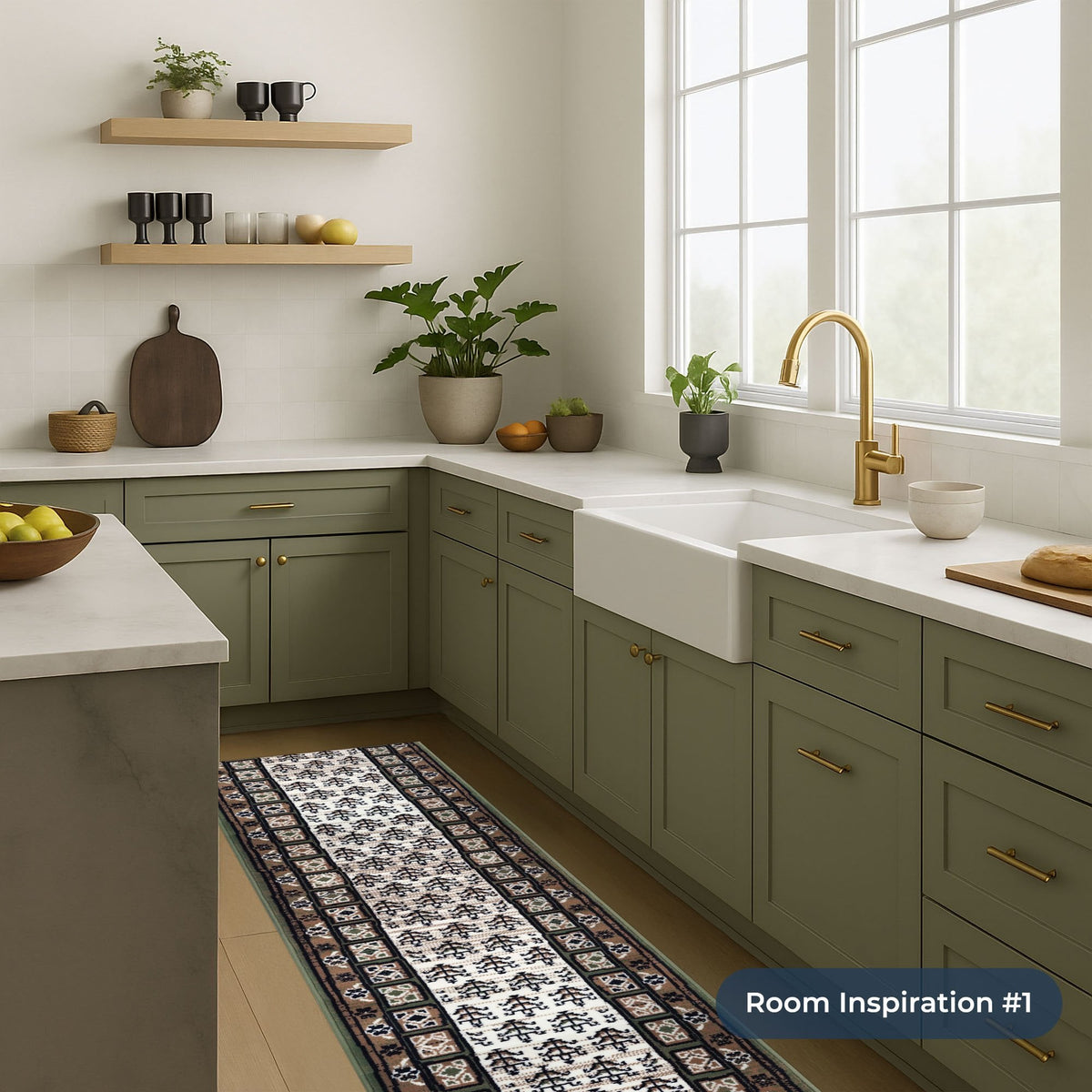Mayan Green Kitchen Runner