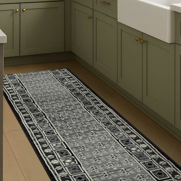 Mayan Dark Gray Kitchen Runner