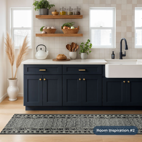 Mayan Dark Gray Kitchen Runner
