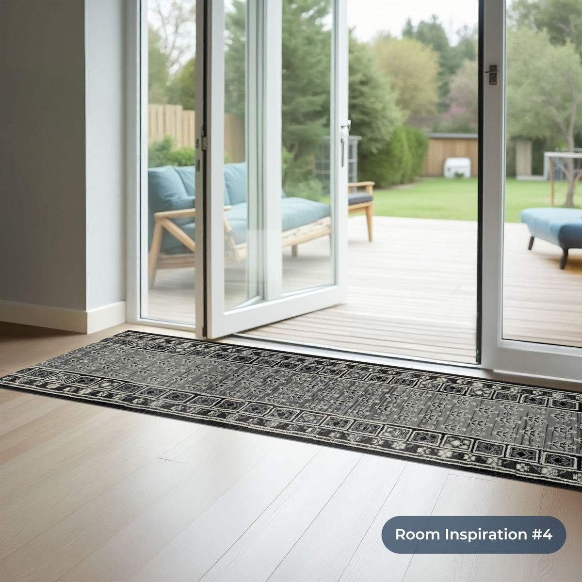 Mayan Dark Gray Kitchen Runner