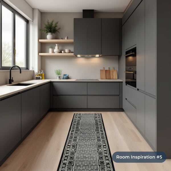 Mayan Dark Gray Kitchen Runner