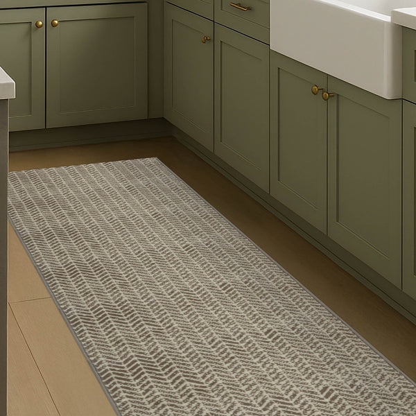 Empire Light Brown Kitchen Runner