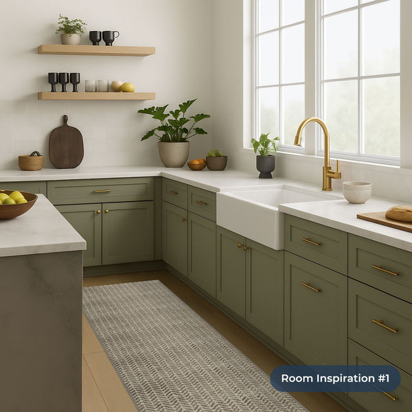 Empire Light Brown Kitchen Runner