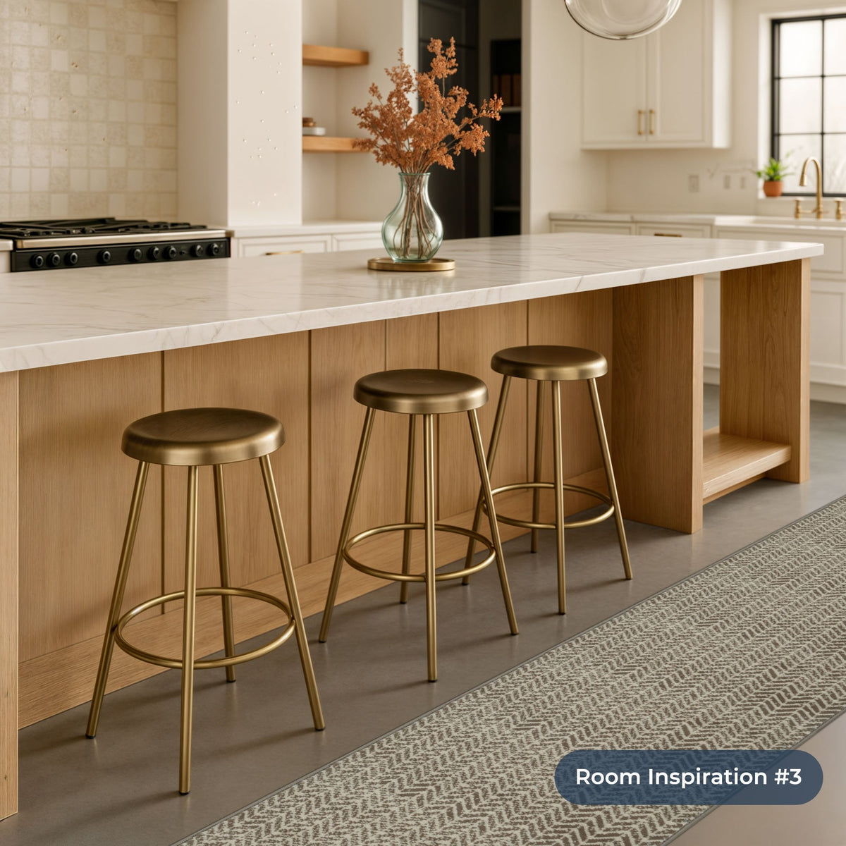 Empire Light Brown Kitchen Runner