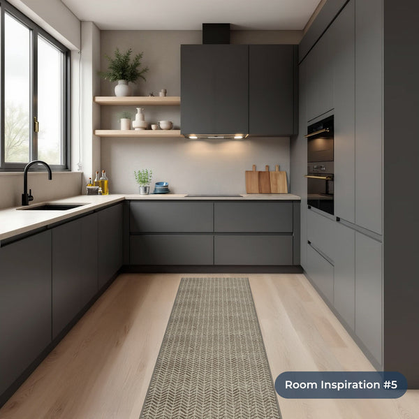 Empire Light Brown Kitchen Runner