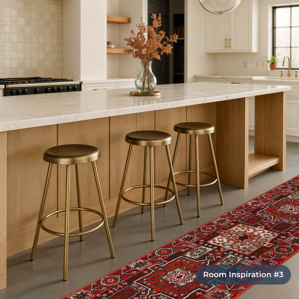 Abstract Red Kitchen Runner