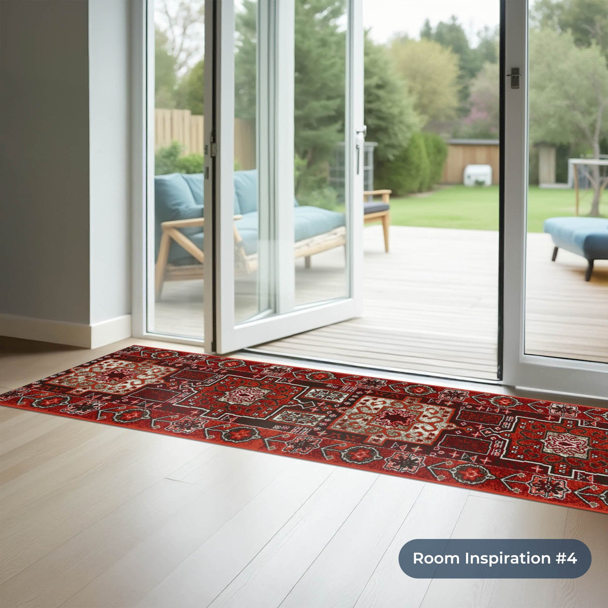 Abstract Red Kitchen Runner