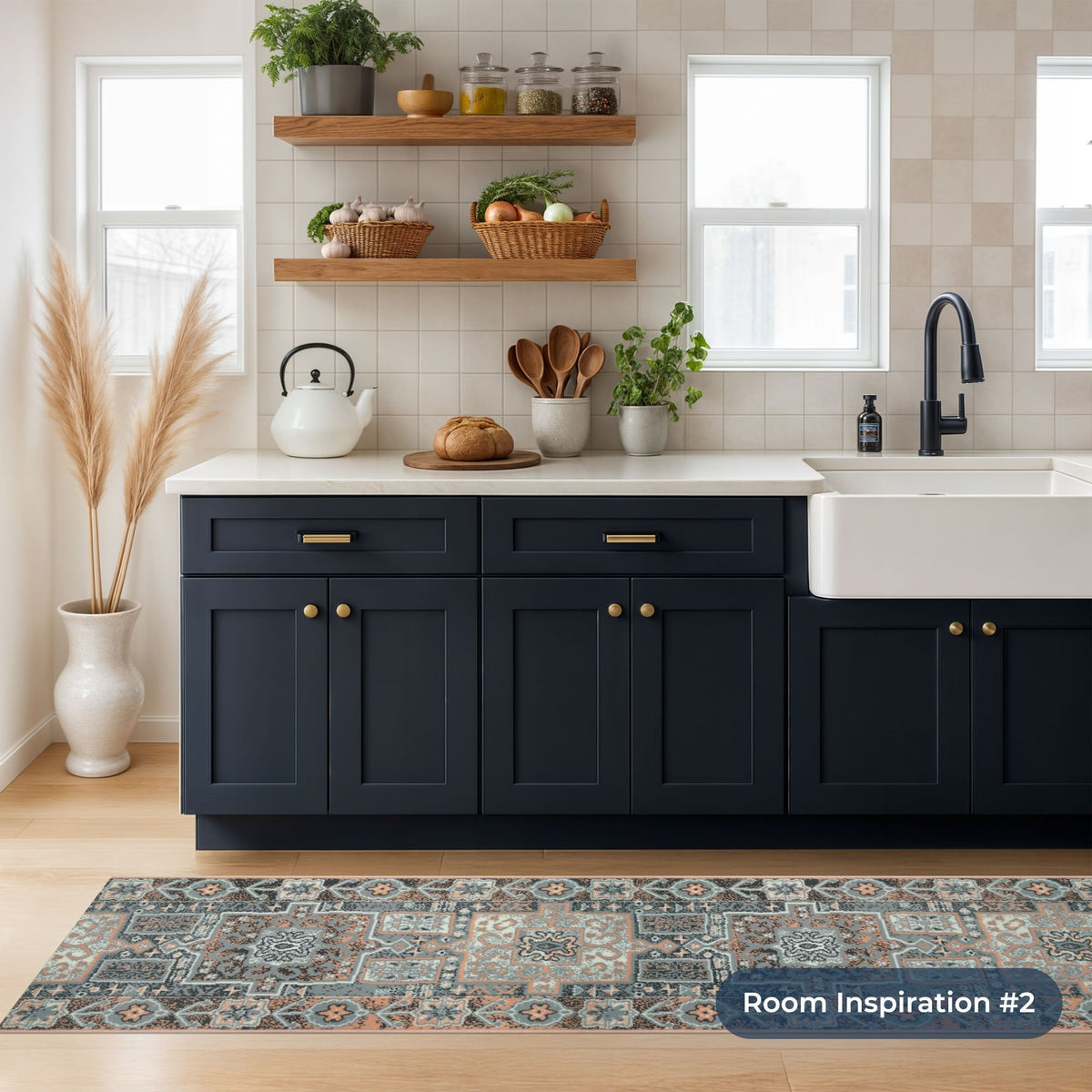 Abstract Pink Kitchen Runner