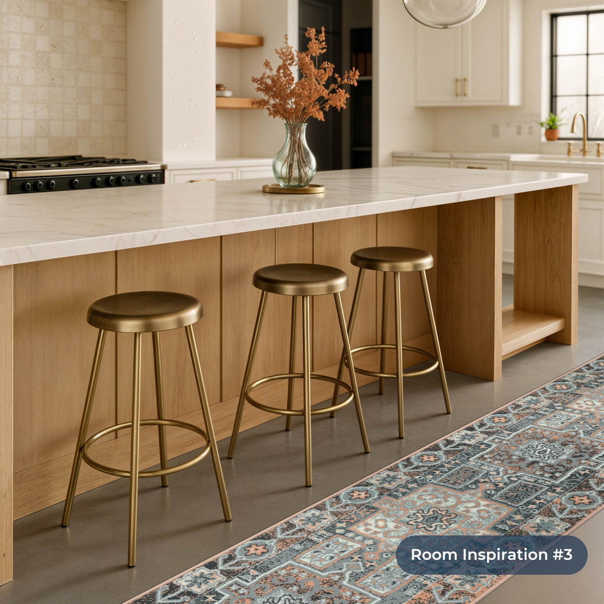 Abstract Pink Kitchen Runner