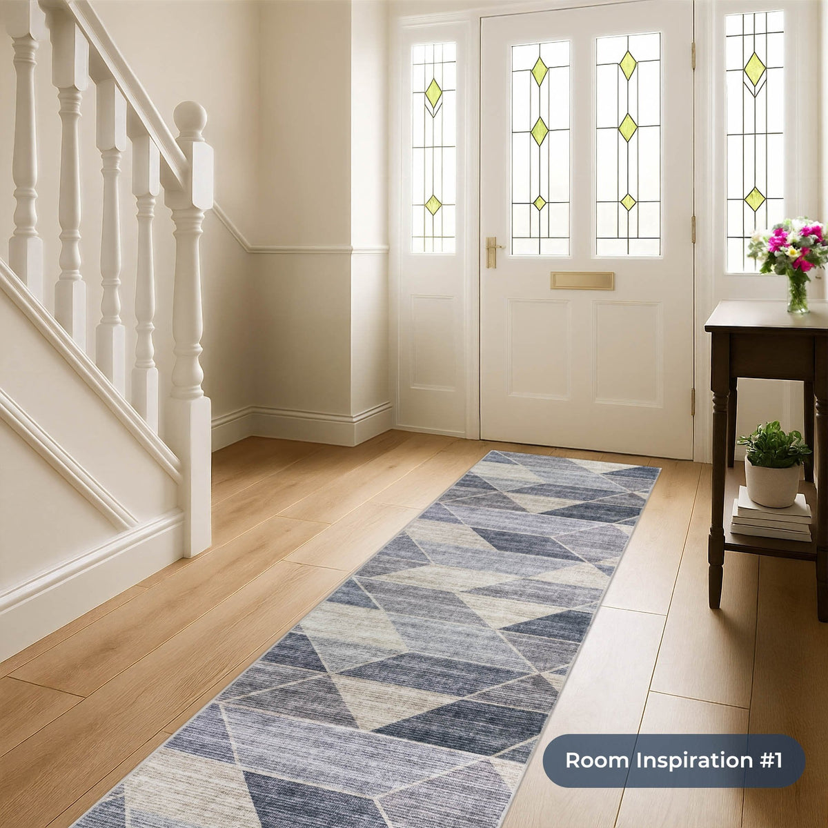 Shamir Gray/Ivory Washable Rug Runner