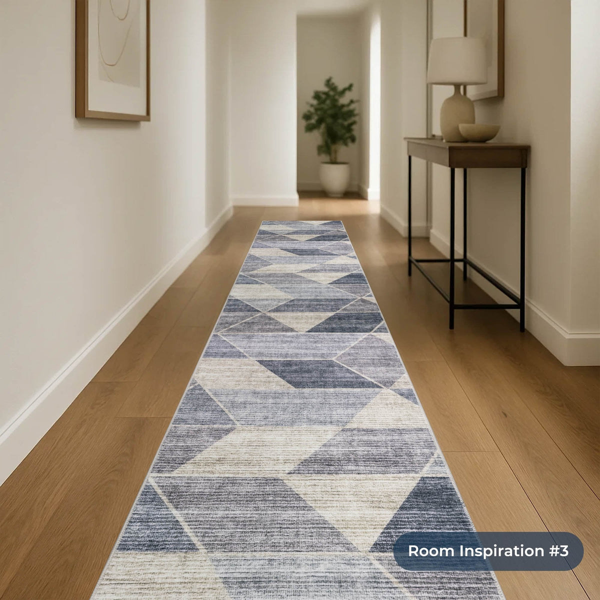 Shamir Gray/Ivory Washable Rug Runner