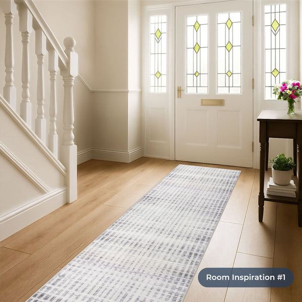 Santona Ivory/Gray Washable Rug Runner