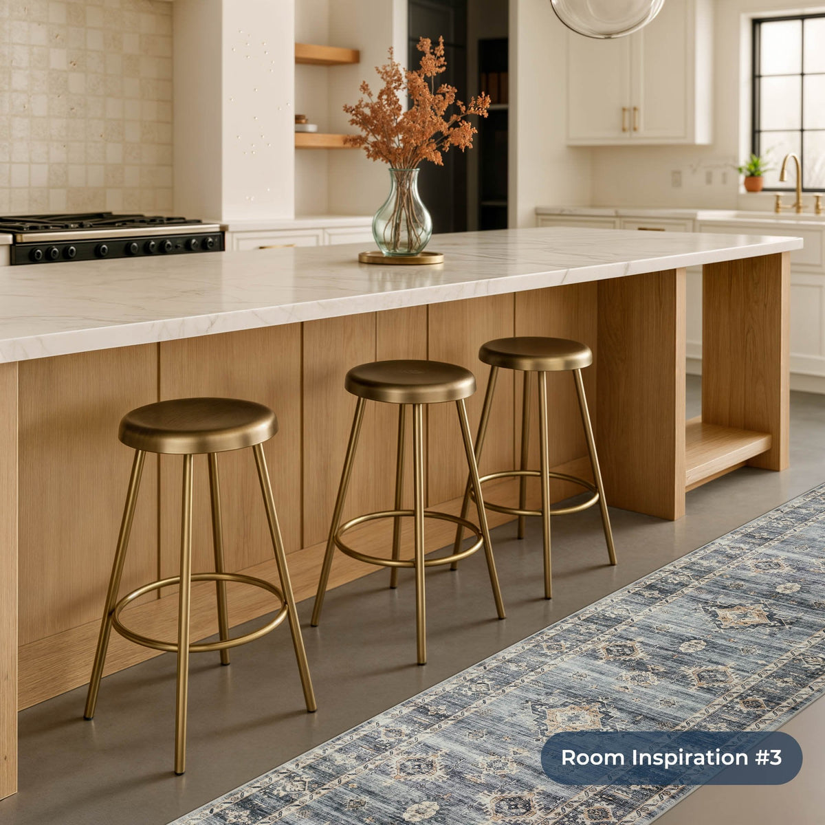 Herlen Light Grey/Beige Washable Kitchen Runner