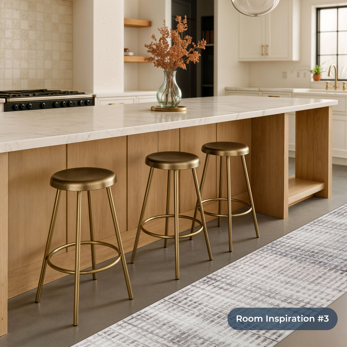 Santona Beige Washable Kitchen Runner