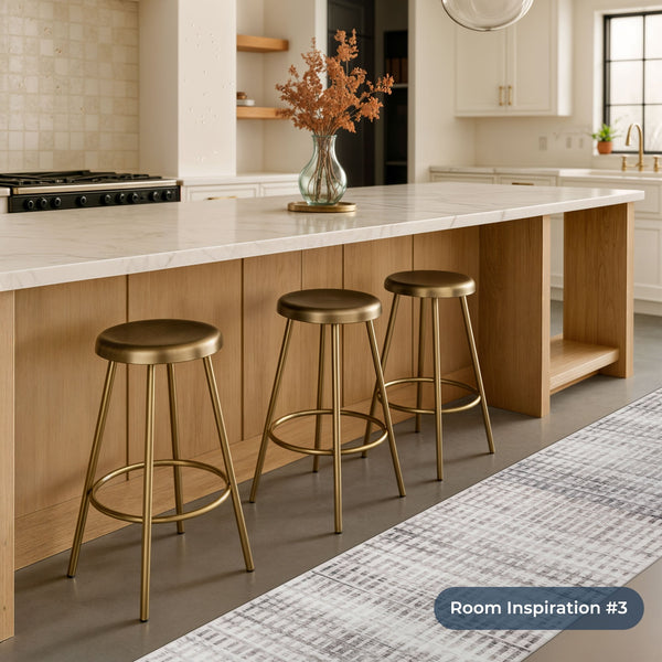 Santona Beige Washable Kitchen Runner