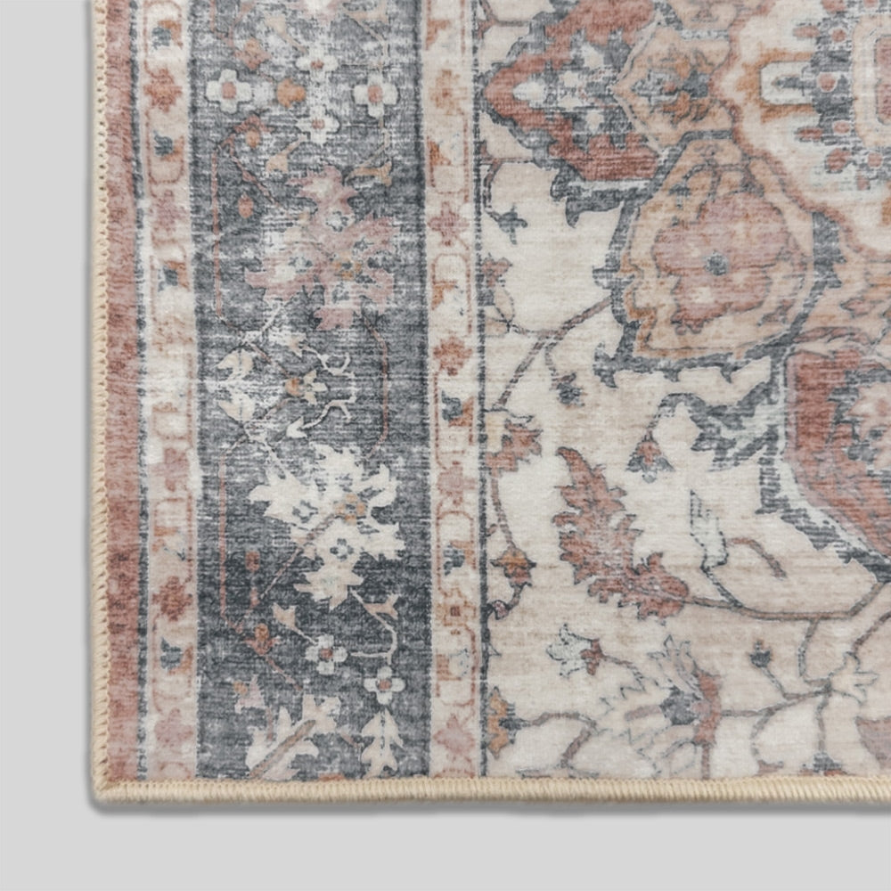 Santiago Terracotta Washable Hall Runner