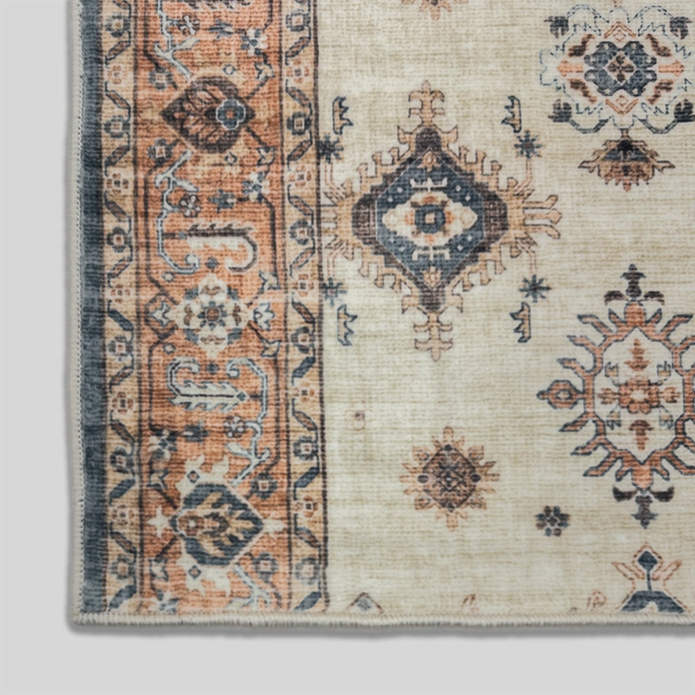 Saul Red/Beige Washable Hall Runner