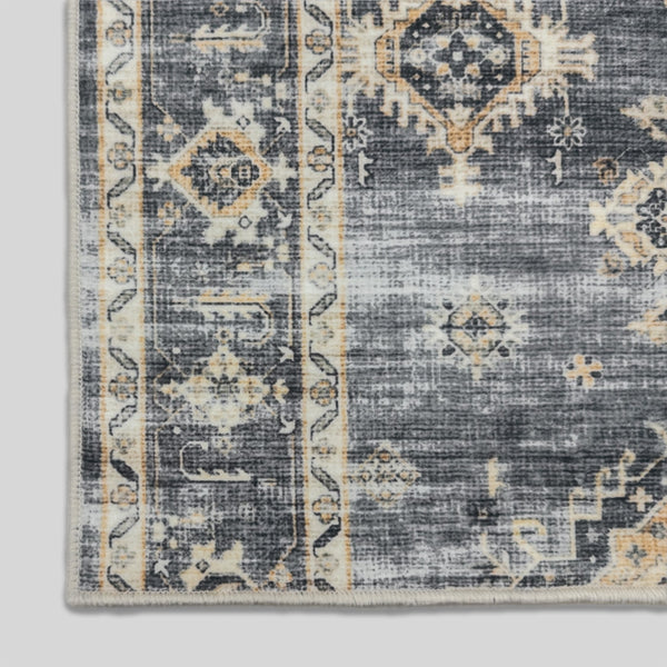 Herlen Light Gray/Beige Washable Rug Runner