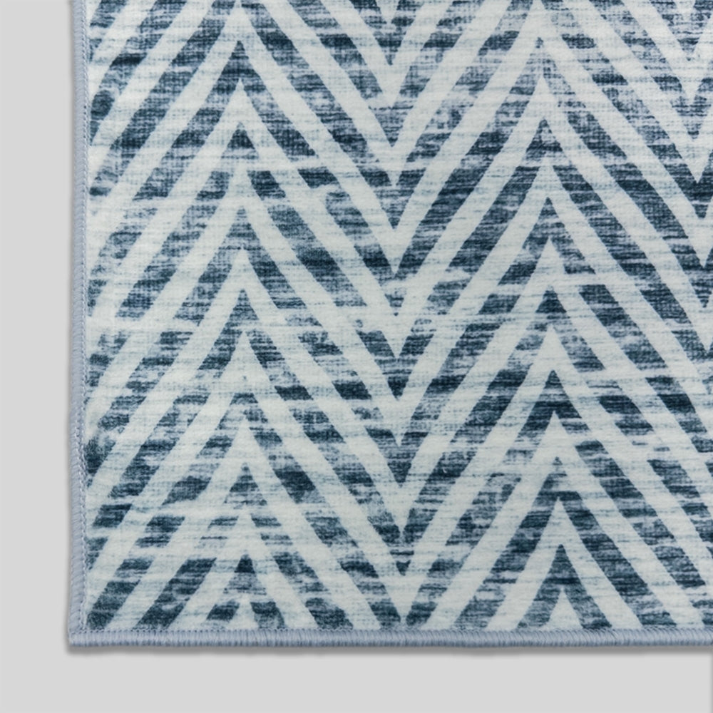 Mavy Light Blue Washable Hall Runner