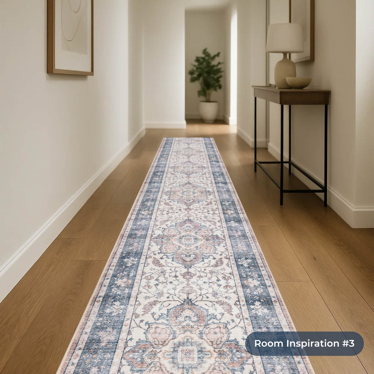 Santiago Terracotta Washable Hall Runner