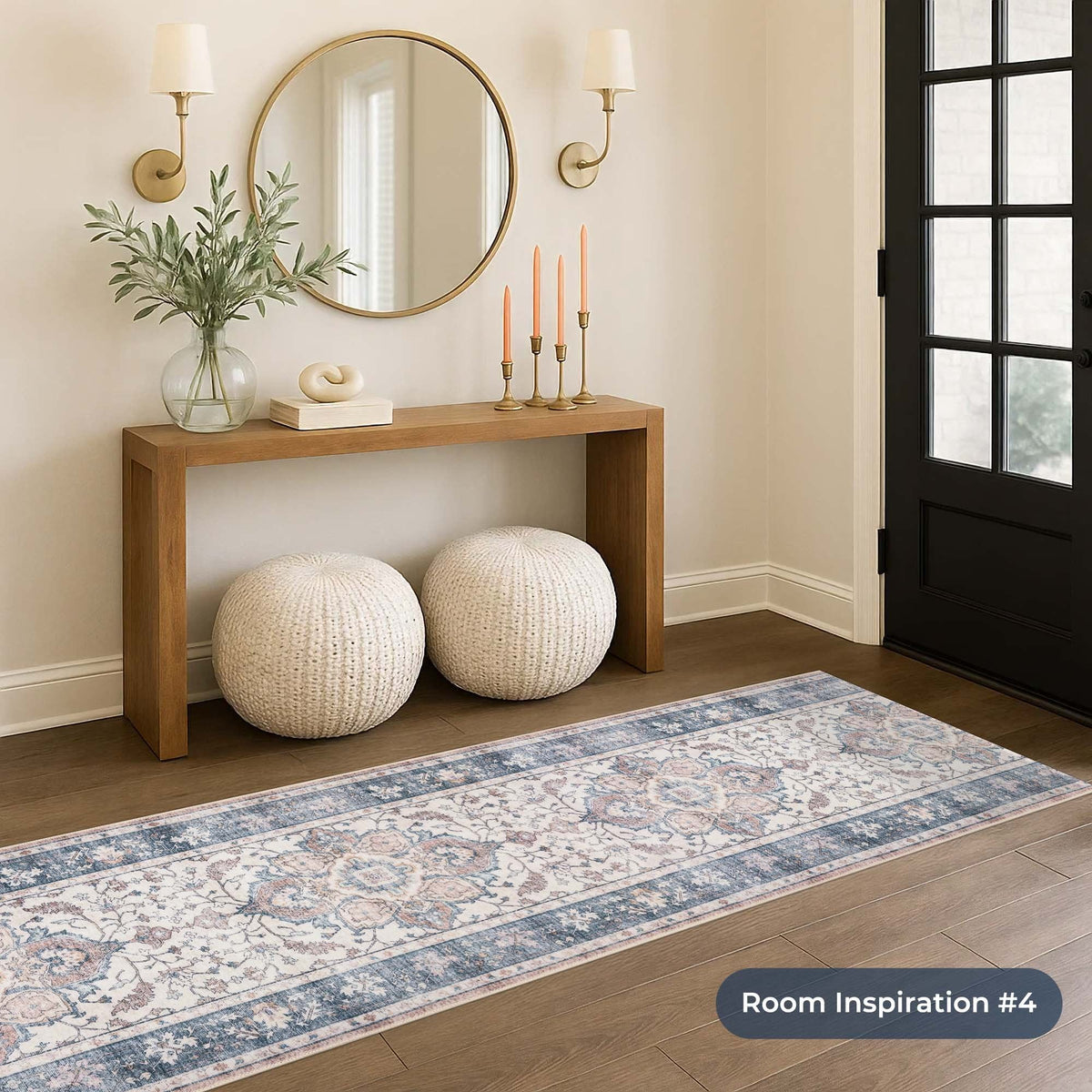 Santiago Terracotta Washable Hall Runner