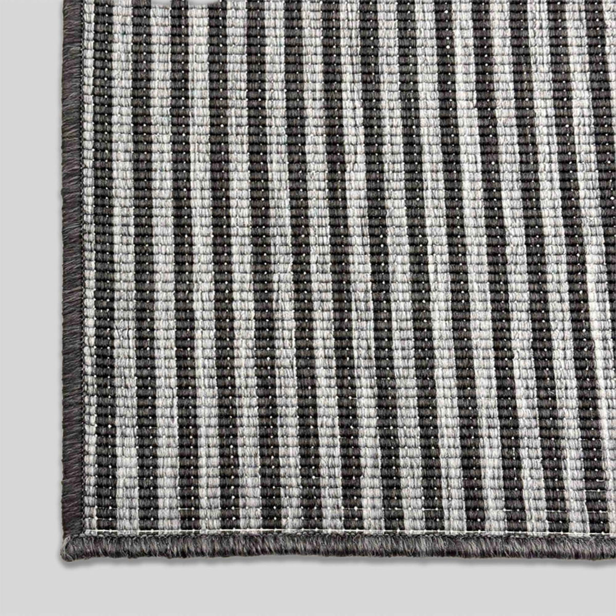Pinstripe Black Rug Runner