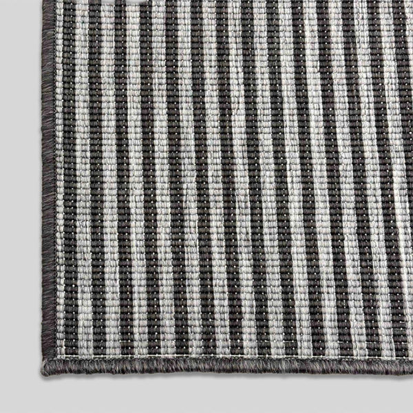 Pinstripe Black Rug Runner