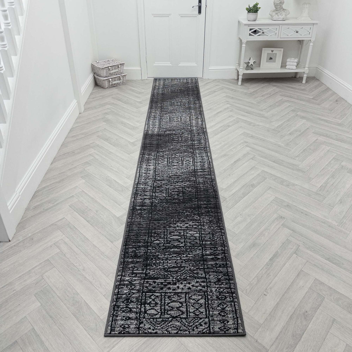 Afrikans Grey  Hall Runner
