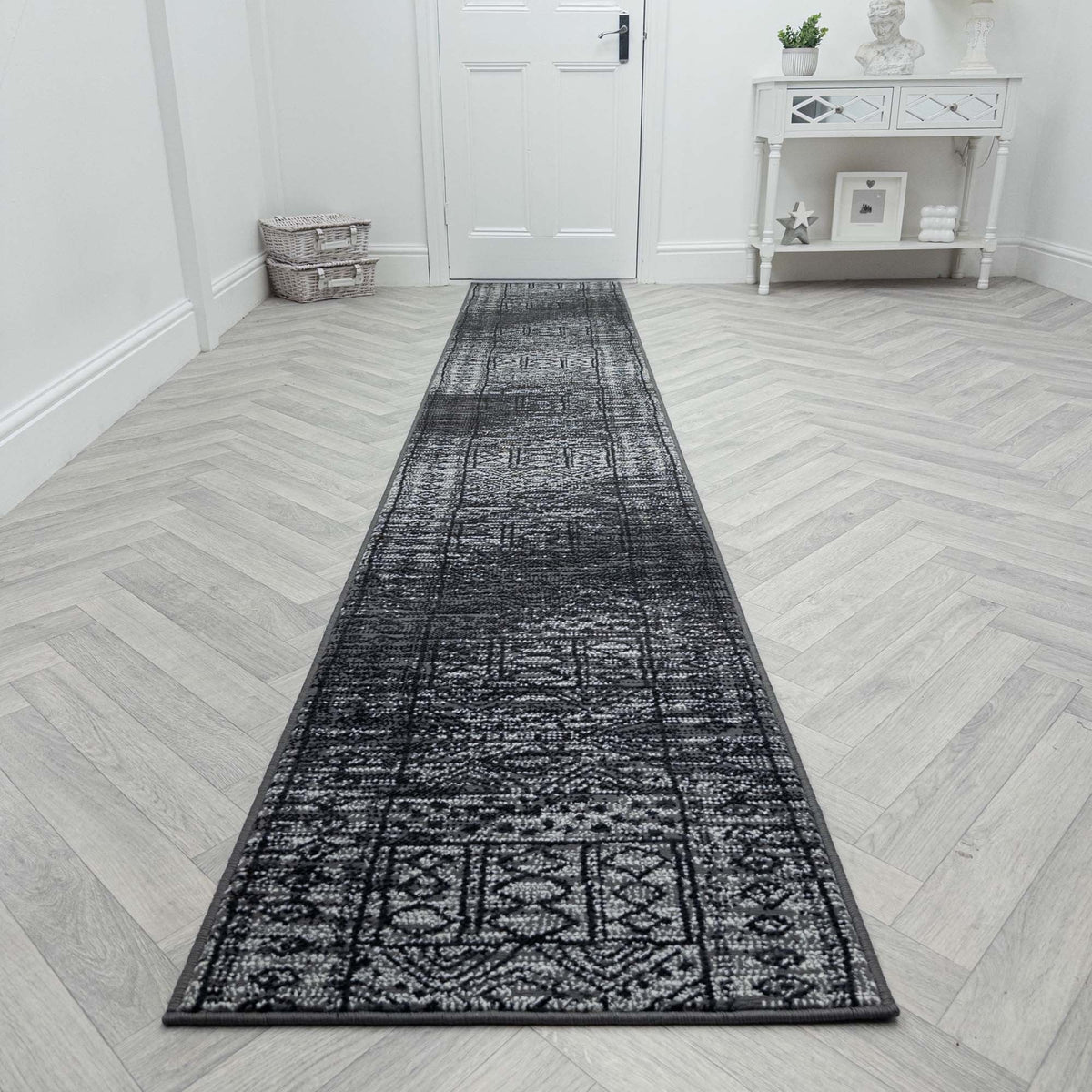 Afrikans Grey  Hall Runner
