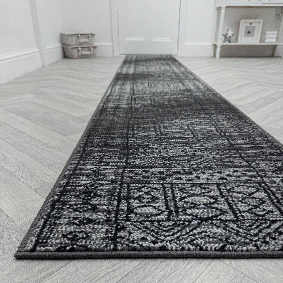 Afrikans Grey  Hall Runner