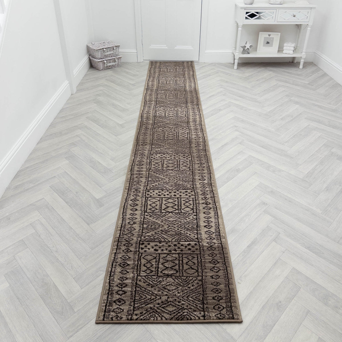 Afrikans Taupe  Rug Runner