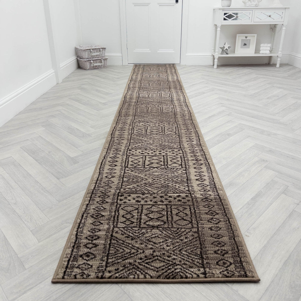 Afrikans Taupe  Rug Runner