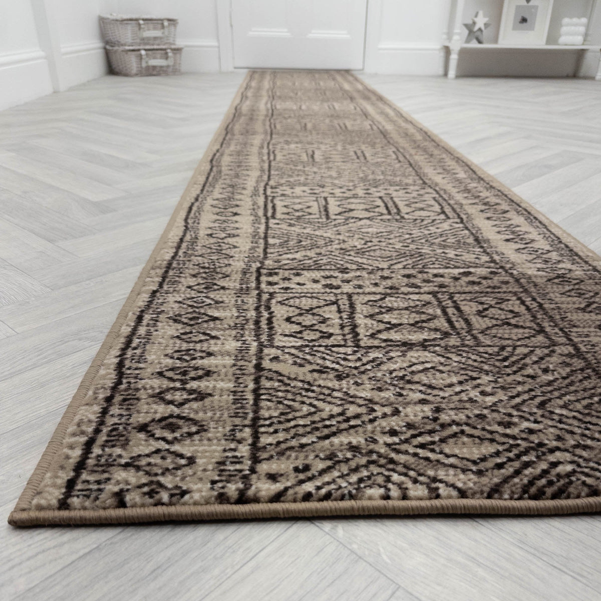 Afrikans Taupe  Rug Runner