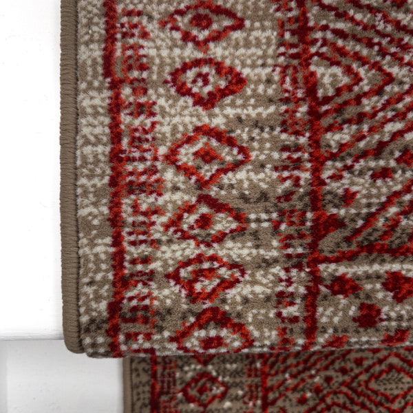 Afrikans Taupe / Red Stair Runner