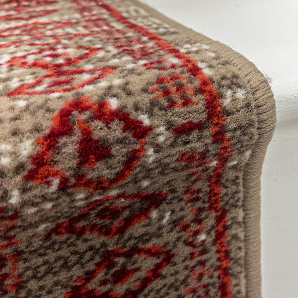 Afrikans Taupe / Rouge Tapis d’escalier