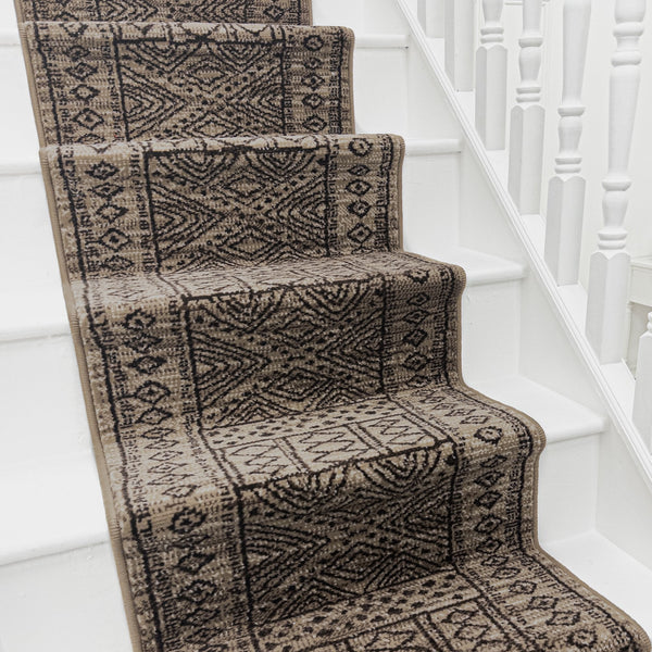 Afrikans Taupe Tapis d’escalier