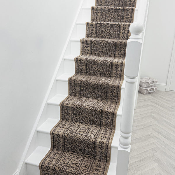 Afrikans Taupe Tapis d’escalier