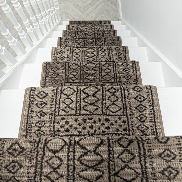 Afrikans Taupe Tapis d’escalier