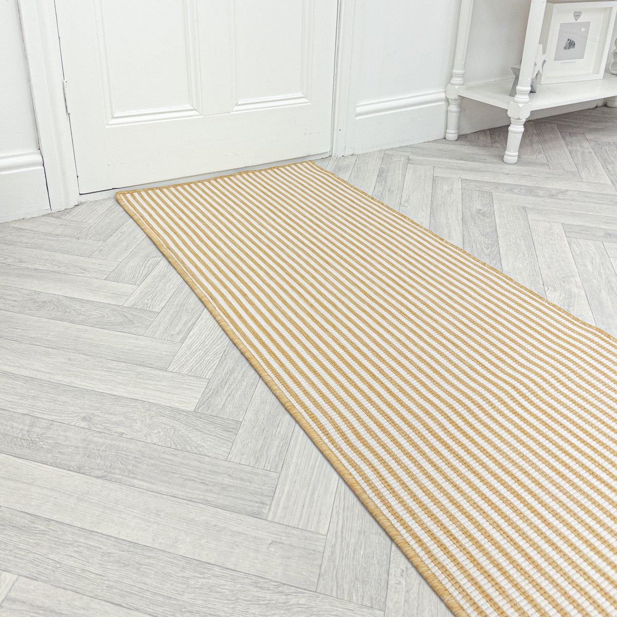 Pinstripe Ochre Hall Runner
