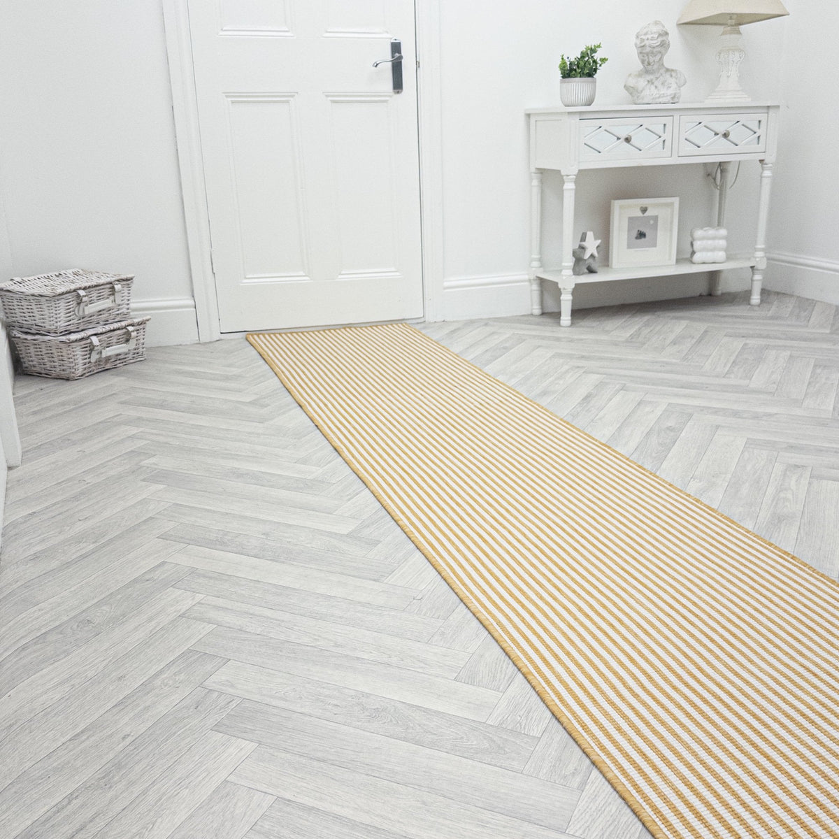 Pinstripe Ochre Hall Runner