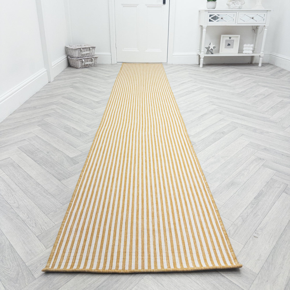 Pinstripe Ochre Hall Runner