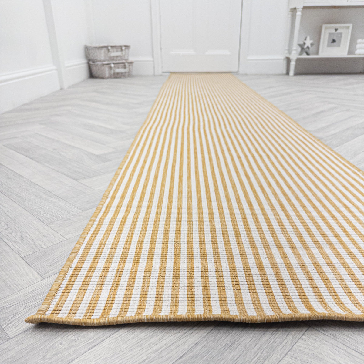 Pinstripe Ochre Hall Runner
