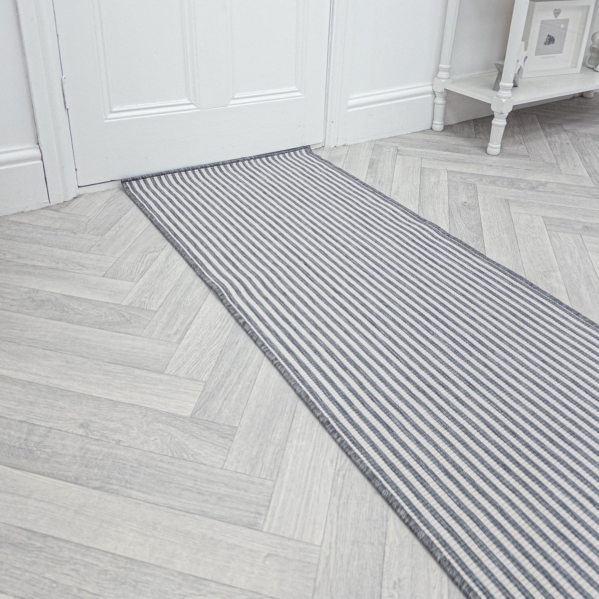 Pinstripe Grey Tapis de couloir