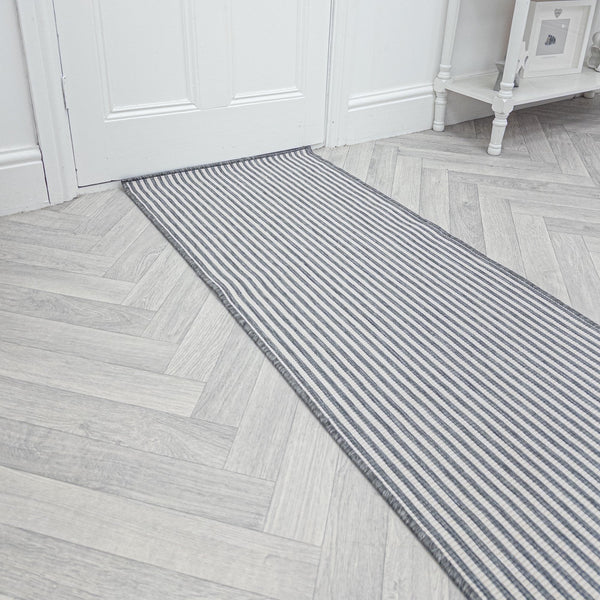Pinstripe Grey Tapis de couloir