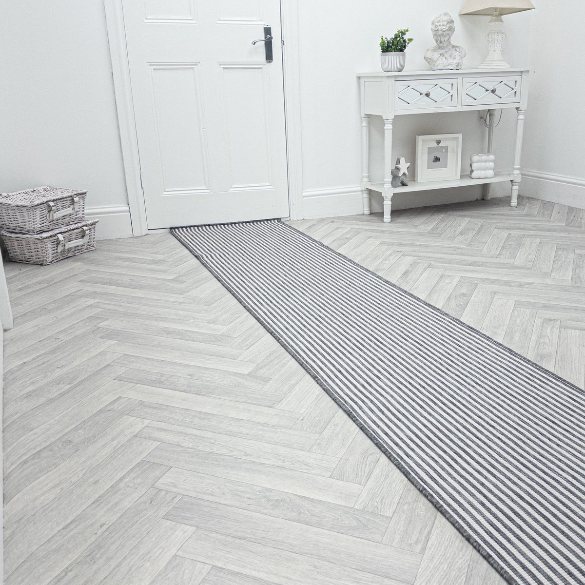 Pinstripe Grey Tapis de couloir