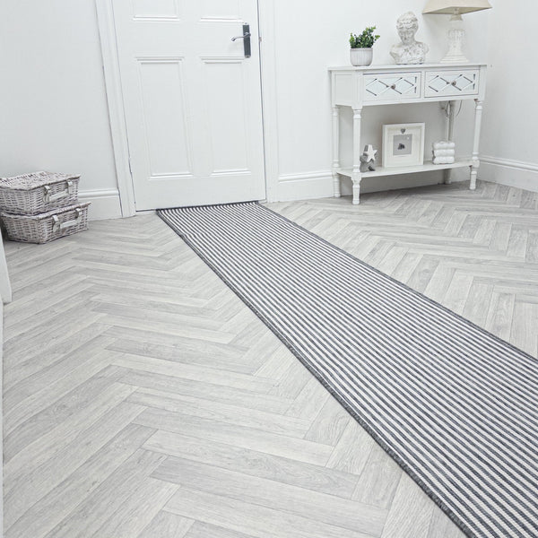Pinstripe Grey Tapis de couloir